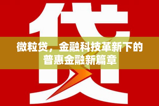 鄂伦春微粒贷，金融科技革新下的普惠金融新篇章