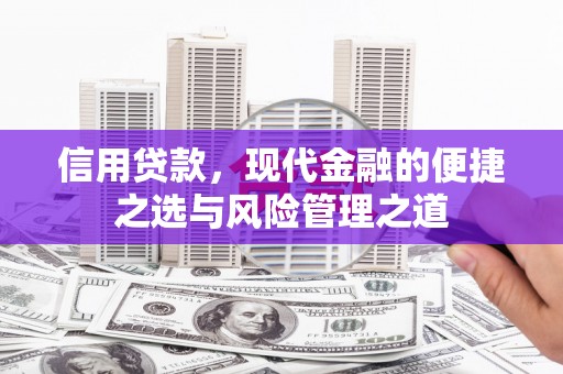 鄂伦春信用贷款，现代金融的便捷之选与风险管理之道