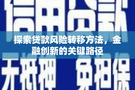 鄂伦春探索贷款风险转移方法，金融创新的关键路径