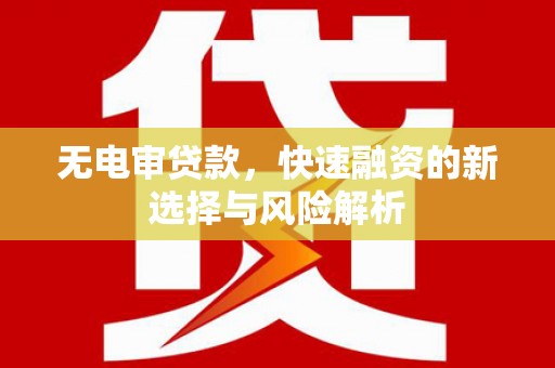 鄂伦春无电审贷款，快速融资的新选择与风险解析