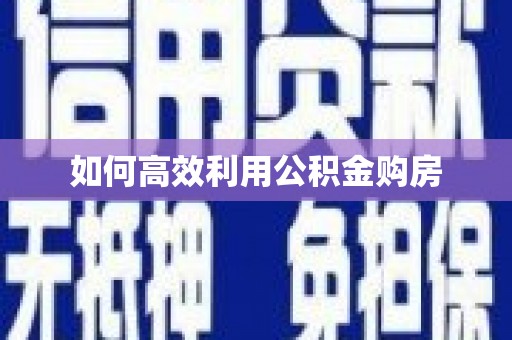 鄂伦春如何高效利用公积金购房
